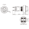 22M16-512-3 16-22mm Yuvarlak Gövde 1-0-2 Mandallı Kalıcı Buton