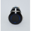 J19-272-AK-BD 19mm Metal Siyah Gövde Mavi LED Işıklı Yaylı Buton 