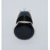 J19-272-AK-BD 19mm Metal Siyah Gövde Mavi LED Işıklı Yaylı Buton 