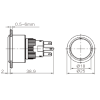 K16-G-372-P-YD 16-22mm Yuvarlak Gövde Power Logo Sarı Işıklı Yaylı Buton 24V