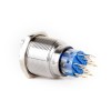 J22-572-1-BA2 22mm Metal Mavi LED Işıklı (1)-0-(2) Yaylı Mandal Buton