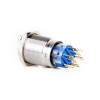 J19-472-0-BD 19mm Metal Mavi LED Işıklı 0-(1) Yaylı Mandal Buton
